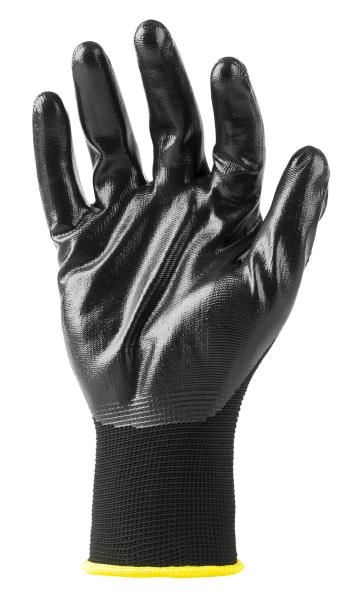 Gloves 100% Polyester coated nitrile Pack of 12 pairs
