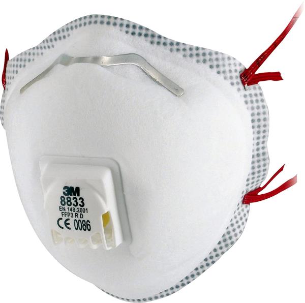Respirator dust 3M 8833 P3 disposable shell with valve