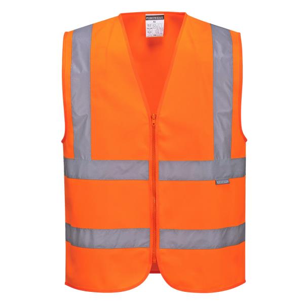 Vest with two horizontal and vertical bands with Hi-Vis Zip C375