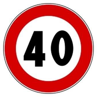 Road sign maximum limit 40 Km