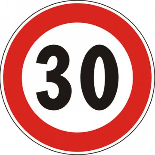 Cartello stradale Limite massimo di velocità 30 Km/ora
