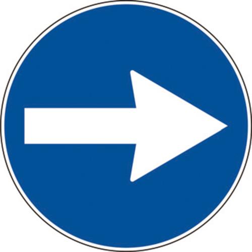 Road sign Compulsory direction to the right
