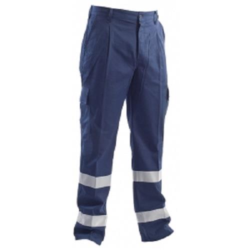 Fustian trousers with reflective bands