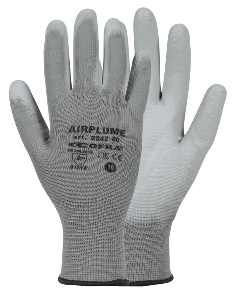 AIRPLUME polyurethane gloves (Grig / Grig) Cofra Pack of 12 pairs