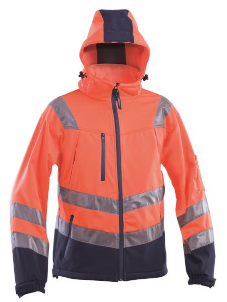 High visibility winter softshell work jacket