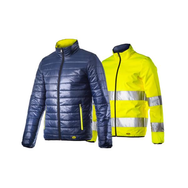 High-visibility reversible padded vest jacket