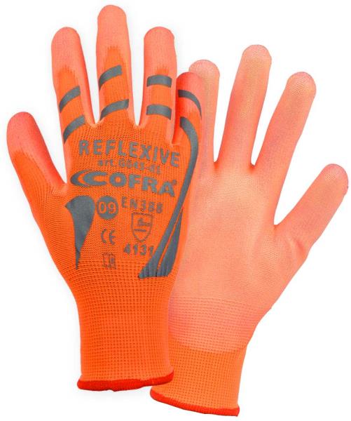 High visibility glove Cofra REFLEXIVE Pack of 12 pairs
