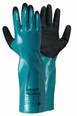 Chemical gloves Nitril ABRAGRIP (Green / Black) Cofra Pack of 12 pairs