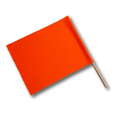 Signage flag with wooden handle