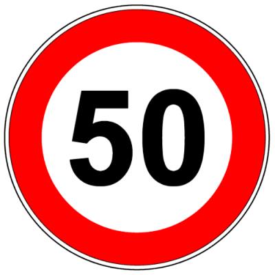 Road sign Maximum speed limit 50 Km / hour