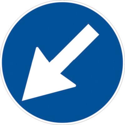 Road sign Compulsory passage to the left or right (revolving)