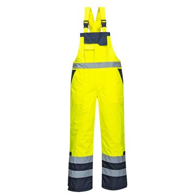 Two-tone Hi-Vis dungarees - lined