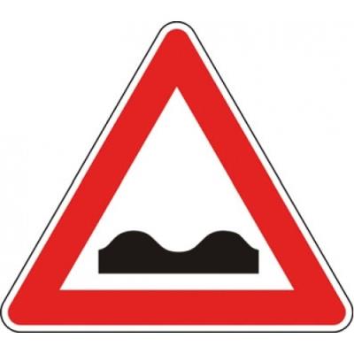 Road sign Deformed road