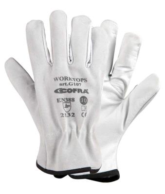 Cofra Worktops glove leather flower crust cat II Pack of 12 pairs